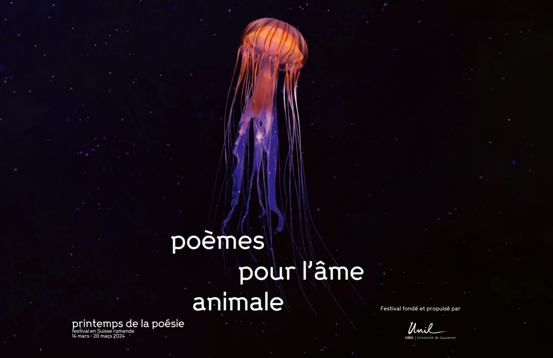Affiche du Printemps avec méduse lumineuse