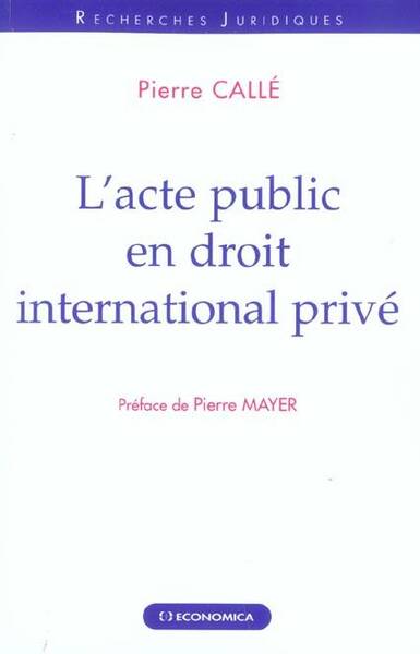 L'Acte Public en Droit International Prive