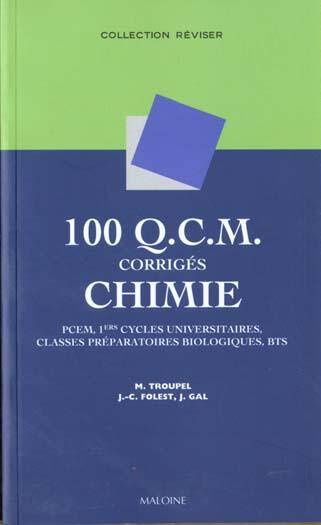 100 QCM DE CHIMIE CORRIGES