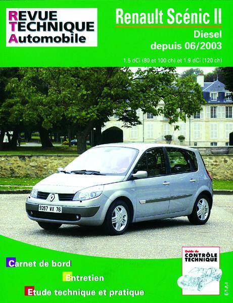 Renault Scenic II, Phase 1 et 2 Diesel 1.5 DCI de 06 2003 a 09 2006,