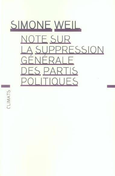 Note sur la suppression générale des partis politiques