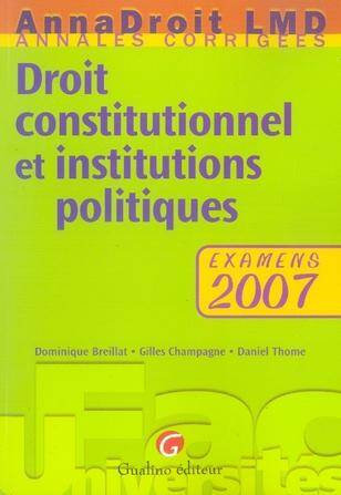 Annadroit 2007 Droit Constitutionnel et