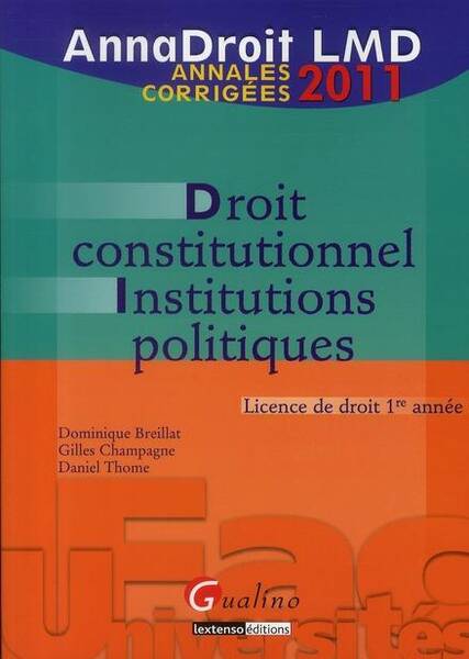 Droit Constitutionnel Institutions Politiques; Licence de Droit 1ere