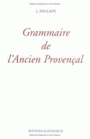 Grammaire de l'Ancien Provencal