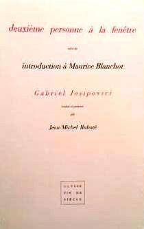 Deuxieme Personne a la Fenetre ; M. Blanchot