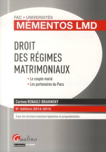 Droit des Regimes Matrimoniaux