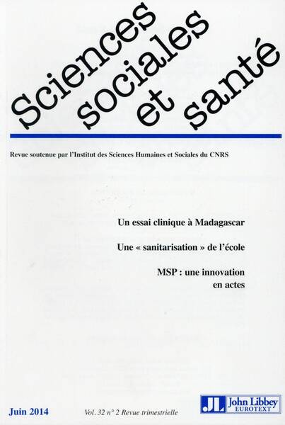 Revue Sciences Sociales et Sante T.32; T.2 ; Juin 2014