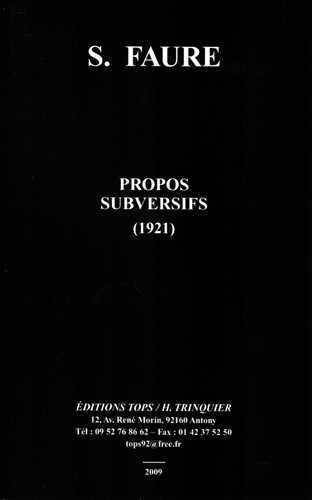 Propos Subversifs (1921)