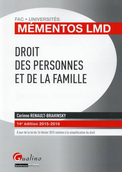 Droit des Personnes et de la Famille 2015-2016