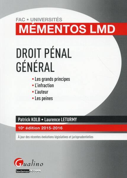 Droit Penal General 2015-2016 (10e Edition)