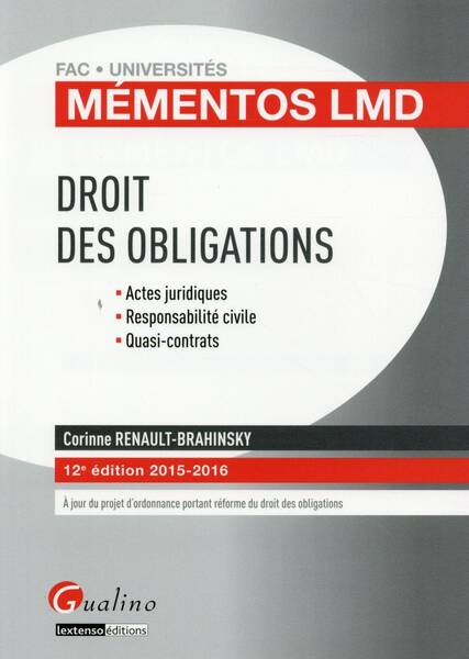 Droit des Obligations 2015-2016