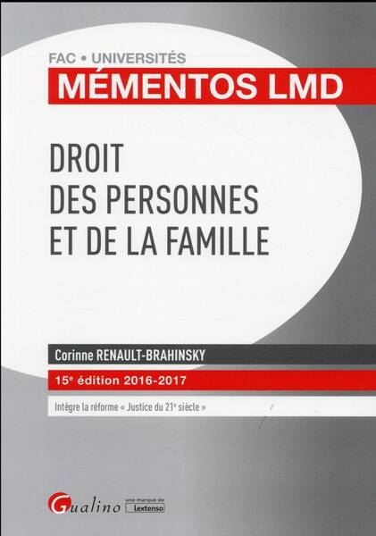 Droit des Personnes et de la Famille (Edition 2016/2017)