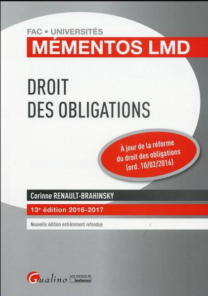 Droit des Obligations (Edition 2016/2017)