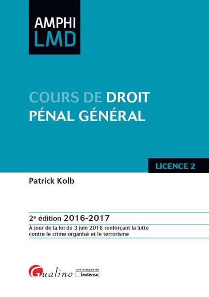 Cours de Droit Penal General 2016-2017
