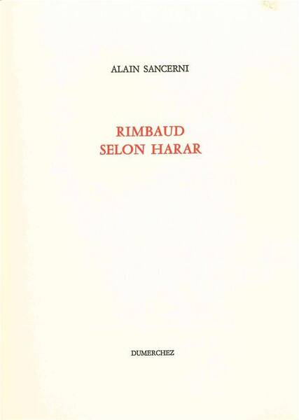 Rimbaud Selon Harar