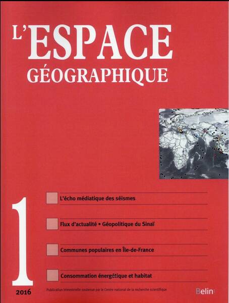 ESPACE GEOGRAPHIQUE TOME 45 N 1 2016