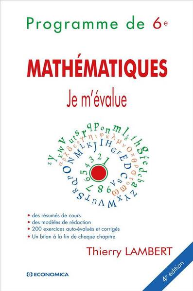 Je M'Evalue - 6eme, 4e Ed. - Programme de Mathematiques