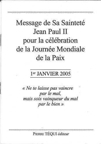 Message de sa Saintete Jean Paul II Pour la Celebration de la