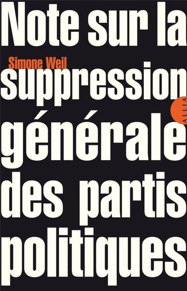 Note sur la Suppression Generale des Partis Politiques