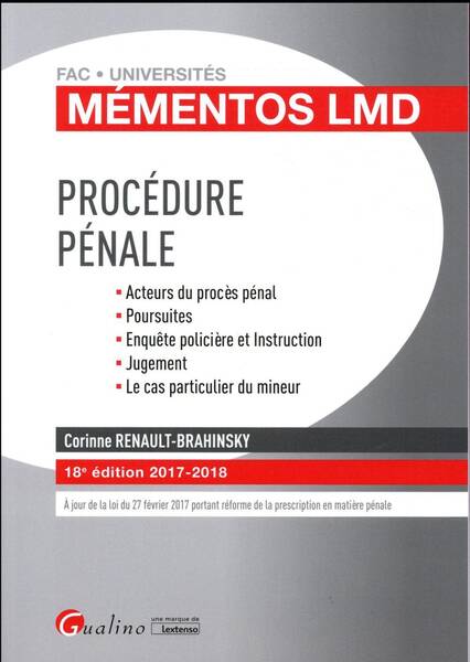 Procedure Penale (Edition 2017/2018)