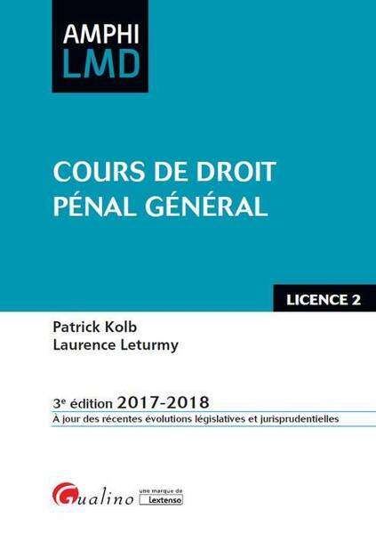 Cours de Droit Penal General (Edition 2017/2018)