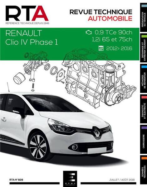 Renault Clio IV Phase 1 ; 0.9 Tce 90ch 1,2i 65 et 75ch ; 2012/2016