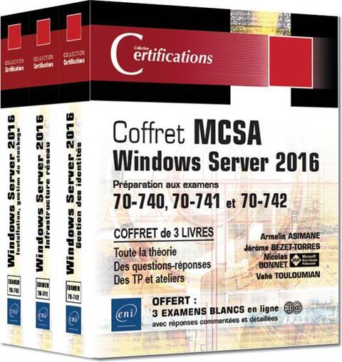 MCSA Windows Server 2016 - Coffret 3 livres : Préparation aux examens