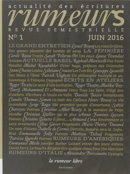 Revue Rumeurs N.1 ; Juin 2016