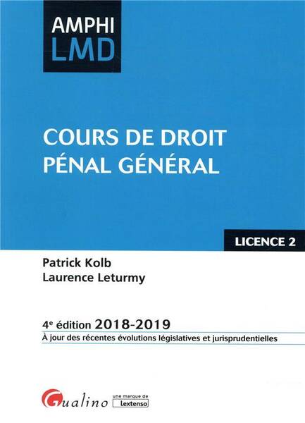 Cours de Droit Penal General (Edition 2018/2019)