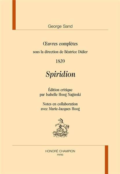 OEUVRES COMPLETES 1839 SPIRIDON