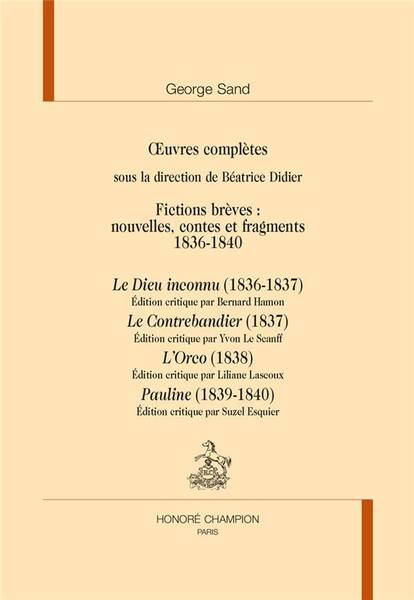 Fictions Breves 1836-1840