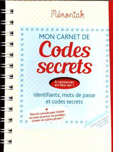 CARNET DE CODES SECRETS MÉMONI