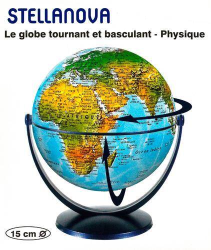 Globe 15 CM Physique Tournant & Basculan