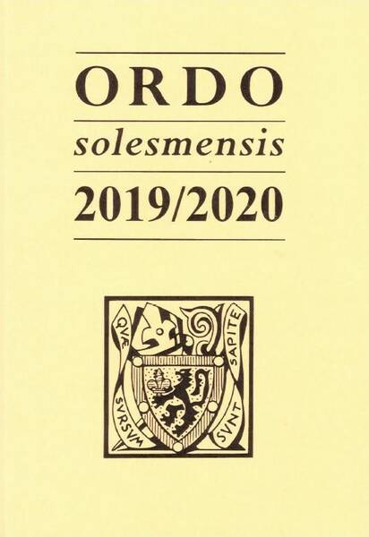 Ordo Solesmensis 2019;2020; Ordo Divini Officii Sacrique Peragendi