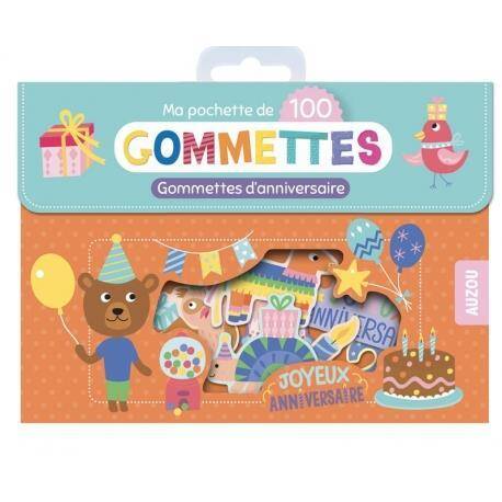 Gommettes d'anniversaire : ma pochette de 100 gommettes