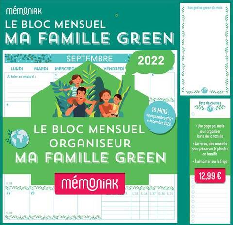 Bloc mensuel famille green 21-