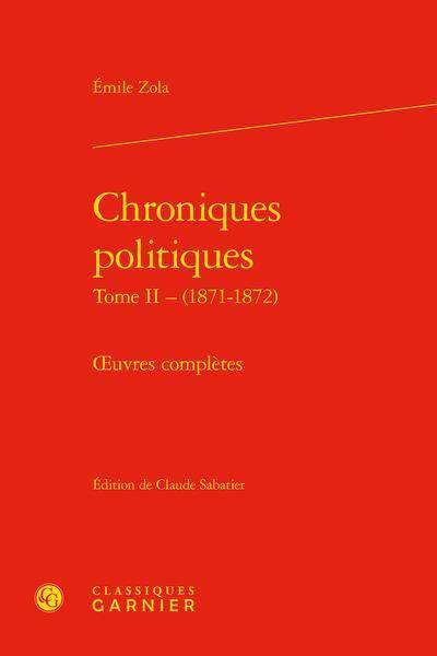 Chroniques politiques tome 2 1871-1872