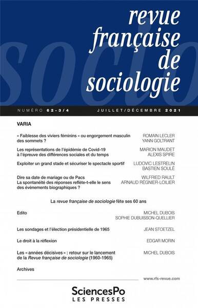 Revue Francaise de Sociologie N.62