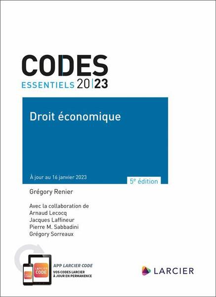 Codes Essentiels; Droit Economique: Textes a Jour au 1er 2022