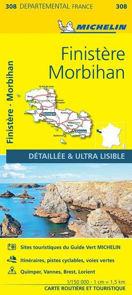 Finistère, Morbihan 1:150 000