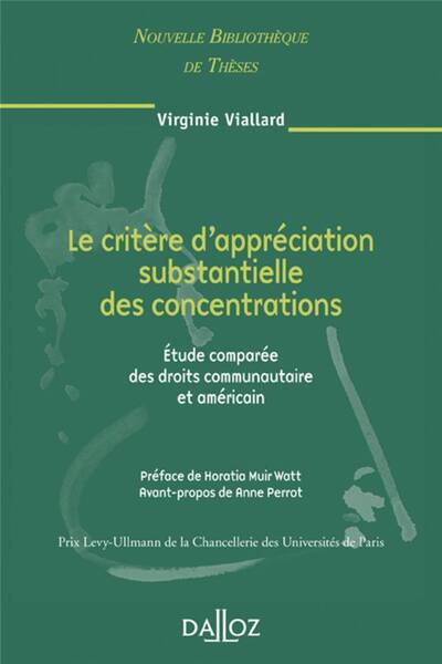 LE CRITERE D APPRECIATION SUBSTANTIELLE DES CONCENTRATIONS VOLUME 67