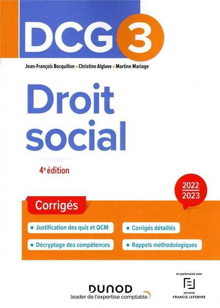 Dcg 3 droit social corriges 2022