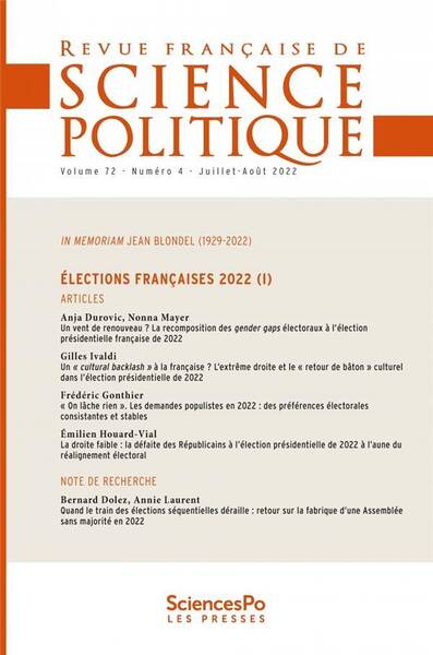 Revue Francaise de Science Politique N.72