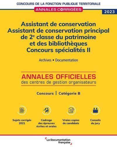 Assistant de conservation, assistant de conservation principal de 2e