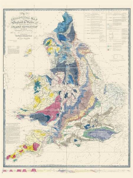 Carte Geographique Nostalgique - Carte Geologique D Angleter