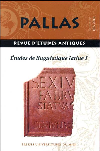 Revue Pallas ; Etudes de Linguistique Latine Tome 1