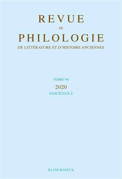 Revue de Philologie de Litterature et D