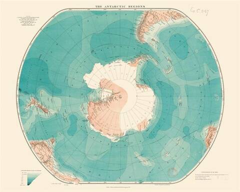 Carte Geographie Nostalgique Bnf - Les Regions Antarctiques