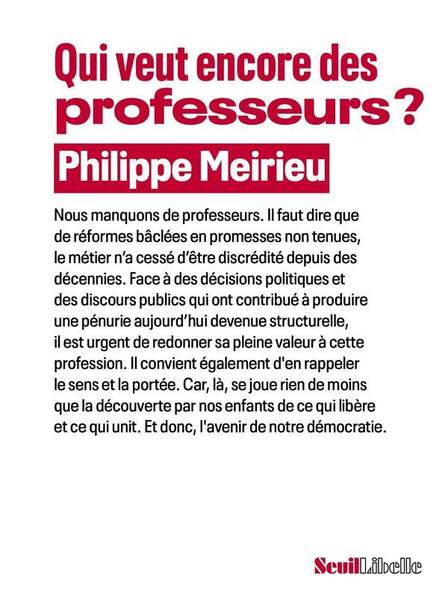 Qui Veut Encore des Professeurs ?