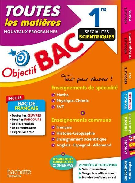 Objectif bac 2024 1re specialites